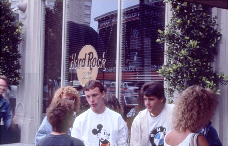 Waiting to get into the Hard Rock Cafe